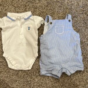 Janie and Jack baby boys Easter seersucker outfit 0-3months worn once